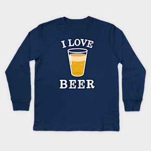 I Love Beer Retro Vintage Kids Long Sleeve T-Shirt